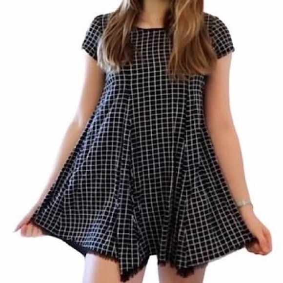 Silence & Noise Windowpane Black and White Dress - Picture 4 of 4